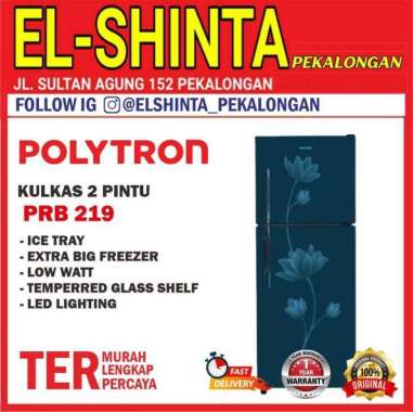 KULKAS POLYTRON PRB 219 LEMARI ES 2 PINTU