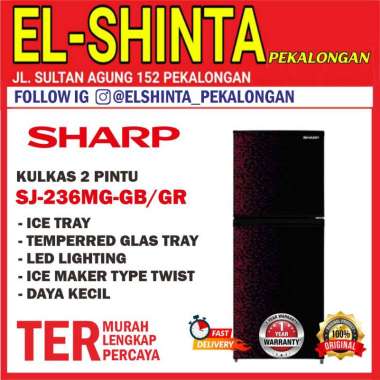 KULKAS SHARP SJ 236 MG LEMARI ES 2 PINTU SJ236MG SJ 236MG SHINE