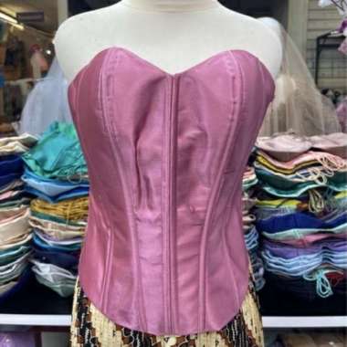 Bustier Kamisol Satin Longtorso Kemben Korset Dalaman Kebaya DUSTY PINK XXXL
