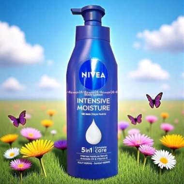 Nivea 400ml Body Lotion Intensive Moisture 5in1 CompleteHandbody Nivea Biru Droppet Untuk Kulit Keri