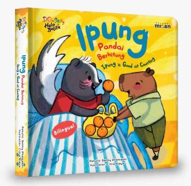 Mizan Buku Anak Dongeng Halo Balita: Ipung Pandai Berhitung Bilingual Boardbook