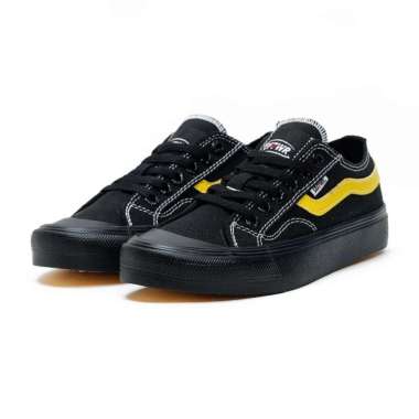 SABA Veloz Light Black Yellow - Sepatu Casual Pria Wanita Tali Hitam 40