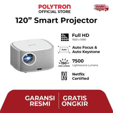 Proyektor Smart Polytron PLP 91LFA 120 Inch FHD Ultra Vivid dengan Auto Focus dan Keystone