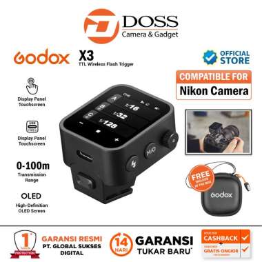 Godox X3 Trigger Touchscreen TTL Wireless Flash Trigger Godox X 3 for Nikon