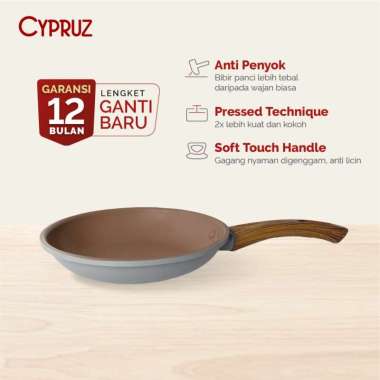 Cypruz Hercules Series Fry Pan 22cm Abu-Abu