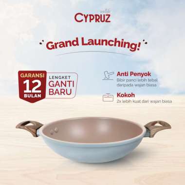 Cypruz Hercules Series Wok Pan 30cm Abu-Abu