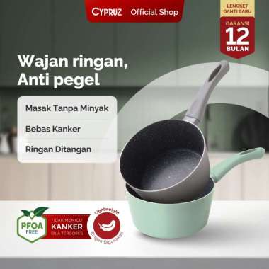 Cypruz Featherlight Series Sauce Pan Panci Masak Mie 16cm Grey