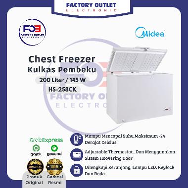 MIDEA HS - 258CK HS-258CK Chest Freezer Kulkas Pembeku Cooler Box 200 Liter Putih - ONLY JAKARTA - TANGERANG