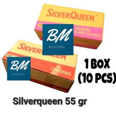 SILVERQUEEN 55 gr Cashew /Almond 1 Box ( isi 10 Pcs) almond