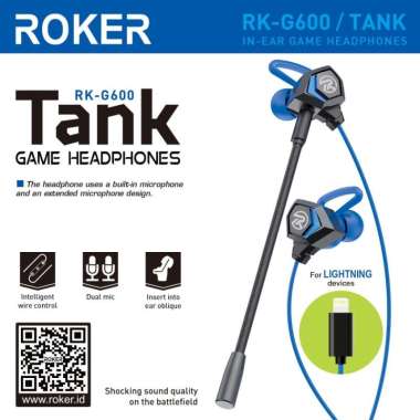 HEADSET - EARPHONE GAMING ROKER TANK RK-G600 - HANDSFREE GAMERS IP