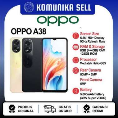 Oppo A38 4G - 6GB/128GB Emas Bersinar