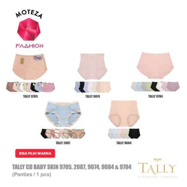 Tally 9705 ; 2087 ; 9074 ; 9084 ; 9704 CD Celana Dalam Wanita Baby Skin | Free Size Fit XXL 9704 Hij