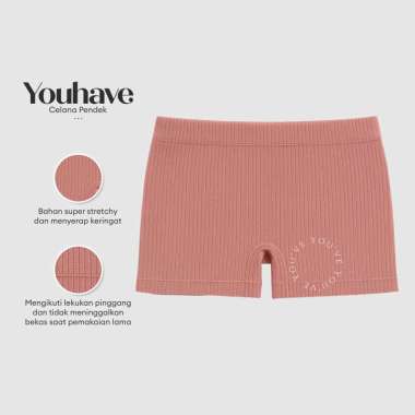 You’ve ( YouHave ) Celana Dalam Boxer Wanita Garis Polos Korset Celana Short Boxer Sport Slimming Bo