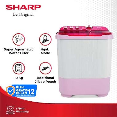SHARP ES-T1270SJ-PK Mesin Cuci [10 KG]
