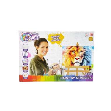 Mainan EMCO Fun With Colors Paint By Numbers Large Cat Air dan Kanvas Lion King