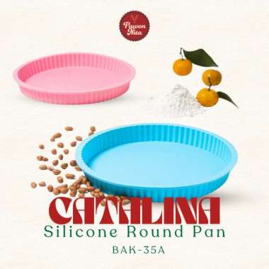 CATALINA - BAK 35A | Silicone Loaf Pan / Loyang Cake Kue Bulat Tahan Panas Biru