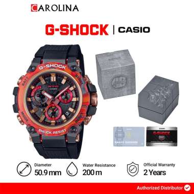 Jam Tangan CASIO G SHOCK 40th Anniversary Flare Red MTG-B3000FR-1A Men Black Dial Black Resin Band