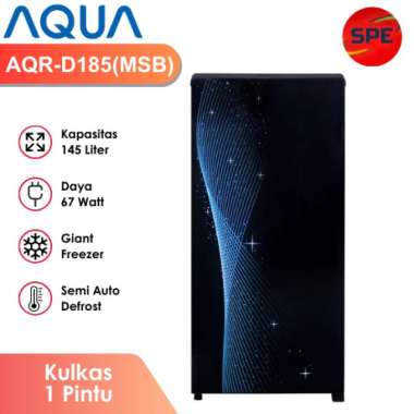KULKAS 1 PINTU AQUA KAPASITAS 145 LITER AQR-D185(MSB) / AQRD185(MSB) GARANSI RESMI (MEDAN)