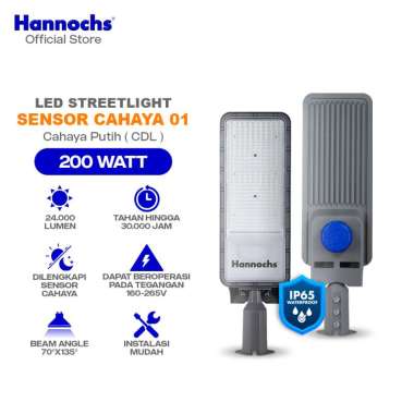 Hannochs Lampu Outdoor LED Streetlight Photocell 01 200W Cahaya Putih