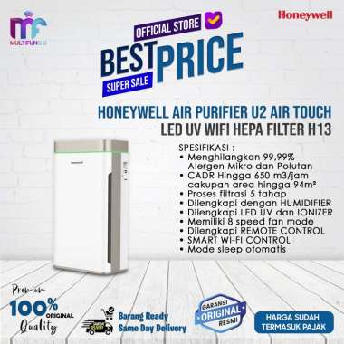 Honeywell Air Purifier U2 Air Touch LED UV WiFi Hepa Filter H13 Air Purifier