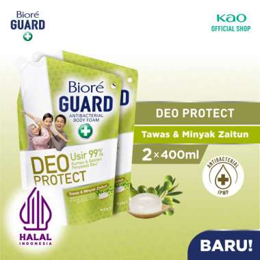 Biore Guard Body Deo Protect Tawas & Minyak Zaitun Foam Antibacterial [400 mL] - Twin Pack