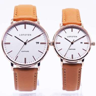Lofoten 8109 Jam Tangan Couple - Jam Tangan Lofoten Original Couple Brown Rosegold