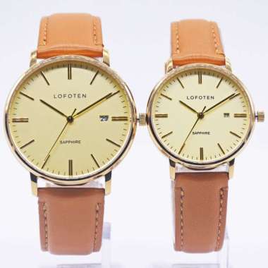 Lofoten 8109 Jam Tangan Couple - Jam Tangan Lofoten Original Couple Brown Gold