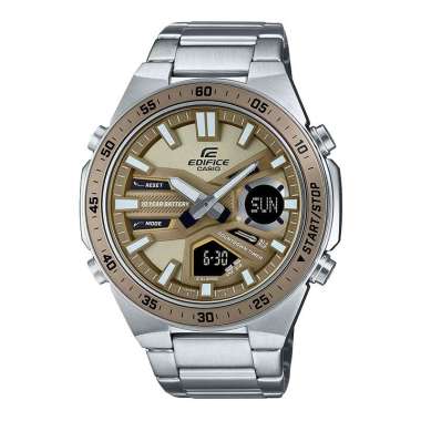 Jam Tangan Pria Casio Edifice EFV-C110D-5ADF Brown Digital Analog Dial Stainless Steel Band