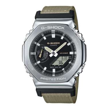 Jam Tangan Pria Casio G-Shock GM-2100C-5ADR CasiOak Utility Metal Covered Series Digi Analog Dial C