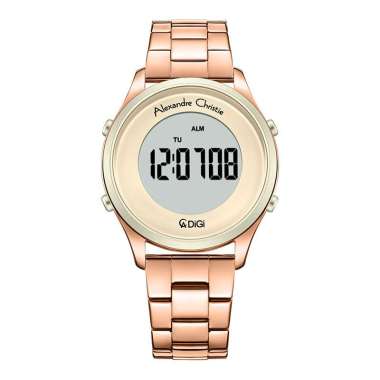 Jam Tangan Wanita Alexandre Christie Digi AC 9363 LH BRGGRBA Ladies Digital Dial Rose Gold Stainless