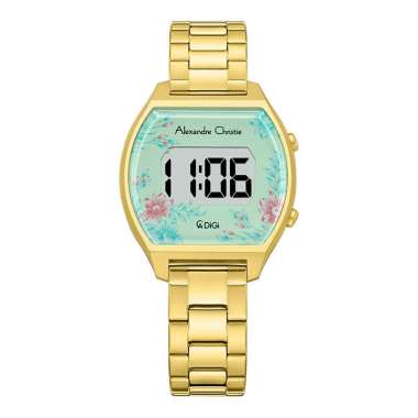 Jam Tangan Wanita Alexandre Christie Digi AC 9396 LH BGPLB Digital Dial Gold Stainless Steel Strap