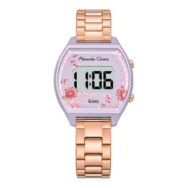 Jam Tangan Wanita Alexandre Christie Digi AC 9396 LH BRGPU Digital Dial Rose Gold Stainless Steel St
