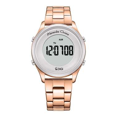 Jam Tangan Wanita Alexandre Christie Digi AC 9363 LH BRGLPBA Ladies Digital Dial Rose Gold Stainless