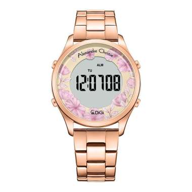 Jam Tangan Wanita Alexandre Christie Digi AC 9363 LH BRGLK Ladies Digital Dial Rose Gold Stainless S
