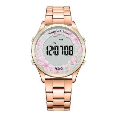 Jam Tangan Wanita Alexandre Christie Digi AC 9363 LH BRGLG Ladies Digital Dial Rose Gold Stainless S