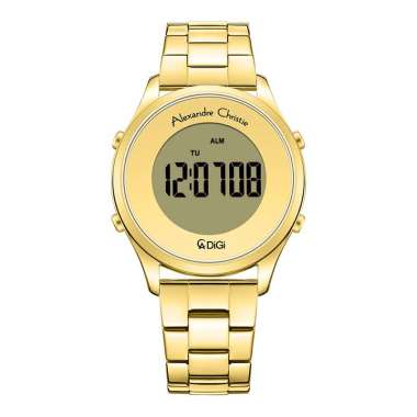 Jam Tangan Wanita Alexandre Christie Digi AC 9363 LH BGPIVBA Ladies Digital Dial Gold Stainless Stee