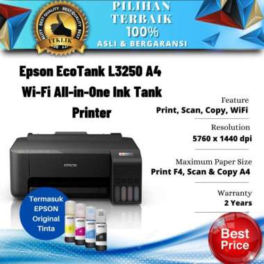 PRINTER Epson Printer L3250 Print Scan Copy & WiFi / Pengganti L3150 - Hitam