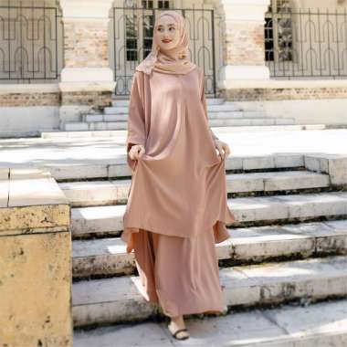 Lozy Hijab - Haifa Tunik Set (One Set Tunik Melayu) Nude