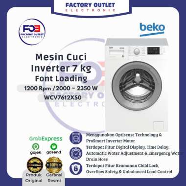 BEKO WCV 7612 XS0 WCV7612XS0 Mesin Cuci Front Load 7 kg Freestanding Inverter - ONLY JABODETABEK ONL