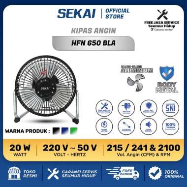 SEKAI Kipas Angin Meja Tornado / Kipas Angin Duduk 6 Inch - HFN 650 Black/Violet