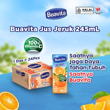 Buavita Jus Kemasan Rasa Buah Asli Jeruk 245 mL [24 pcs / car]