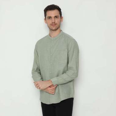 Platini Kemeja Pria Koko Shanghai Lengan Panjang Katun Oxford Hijau Sage 22030 XXL