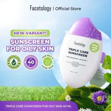 FACETOLOGY TripleCare Sunscreen | Acne Sunscreen SPF 40 PA +++ 40ml Original - Facetology Sunscreen 