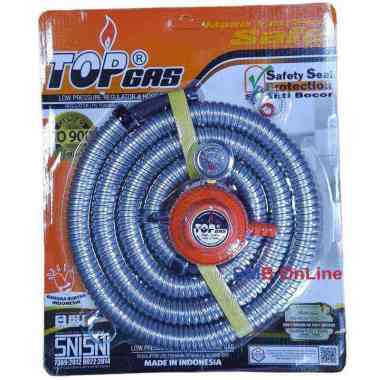 Regulator LPG dan Selang Gas Elpiji Top Gas Safety Seal Pengaman Kompor Gas