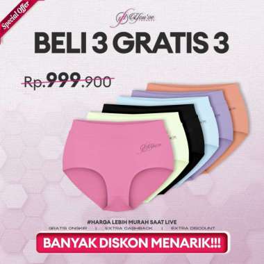 YOUHAVE PAKET 6 PCS CD PREMIUM CELANA DALAM PANTY PAKAIAN DALAM WANITA 300074 XL