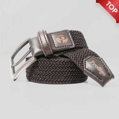 Prodigo * Sabuk Mandau Coklat | Ikat Pinggang Rajut Elastis | Sabuk Textan Premium | Gesper Sabuk Pr