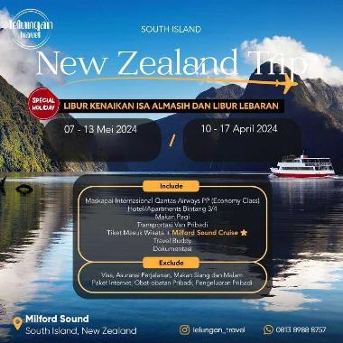Open Trip New Zealand Mei 2024
