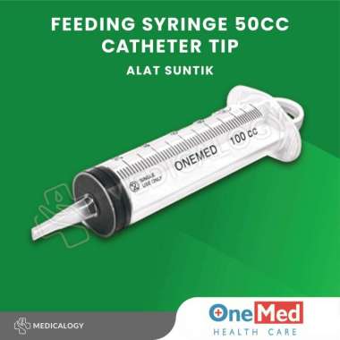 OneMed Catheter Tip Feeding Syringe 50cc ECER, Spuit Lubang Tengah
