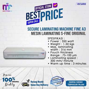 Secure Laminating Machine Fine A3/Mesin Laminating S-Fine Original