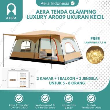 Tenda Glamping Luxury Kecil 5-8 Orang AR009 | Tenda Camping Keluarga | Tenda Camping 2 Ruang